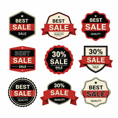 Obraz premium Stylish 30% discount marketing badge for retail promotions, shopping campaigns and clearance sale advertising design.
