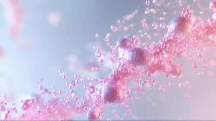 Abstract Pink Molecular Structure Helix Against Gradient Background for Scientific and Medical Visualizations And Pharmaceutical Research and Development - Powered by Adobe