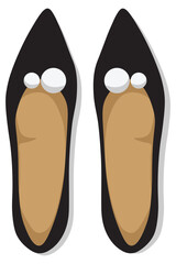 Elegant Female Pumps with Toe Embellishments. Black Women Pumps with Pearl Details