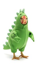Fototapeta premium chicken dressed as a dinosaur, Halloween costume, prehistoric dino costume