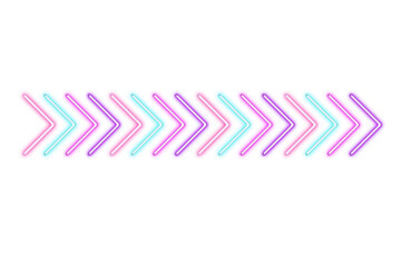 Neon glowing arrow light background, set of neon colorful arrows, Neon arrow for light road ,  neaon arrow, 