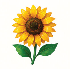 sunflower on white background