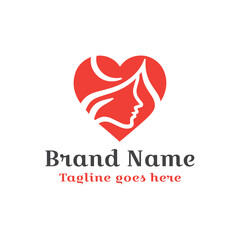 Love and care company logo vector icon design. Editable color. Fully vector file. CMYK color mode.