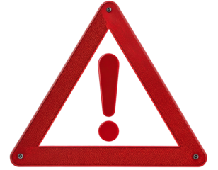  danger exclamation mark icon on Transparent Background