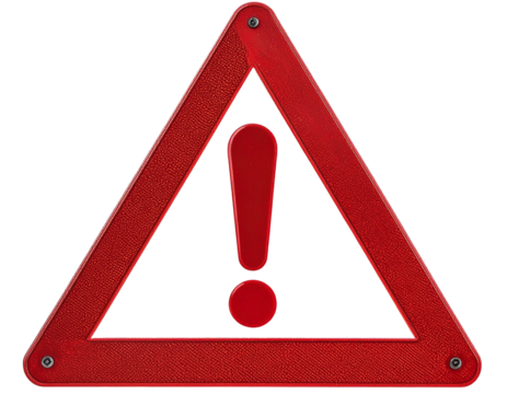  danger exclamation mark icon on Transparent Background