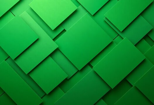 Overlapping green rectangles form a dynamic, abstract geometric pattern,  shapes,  trendy
