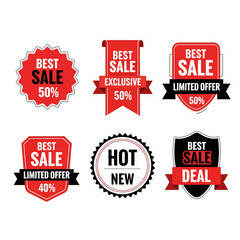 Set of colorful sale tags