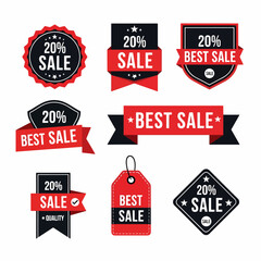 Set of vector sale labels