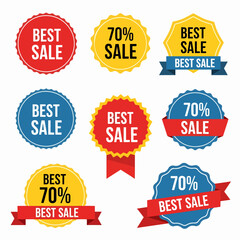 Set of colorful sale labels