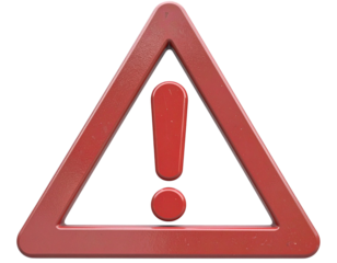  minimal exclamation mark icon on Transparent Background