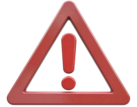  minimal exclamation mark icon on Transparent Background