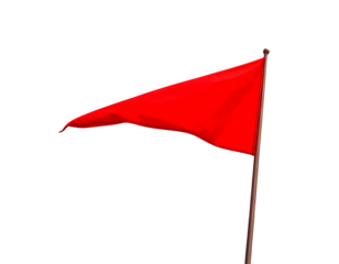 Red Flag on Transparent Background