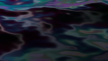 Abstract glossy black glass water texture with fluid reflective surface, 3D digital rendering of dark liquid ripples and waves, perfect seamless background design