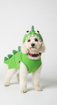 dog dressed as a dinosaur, Halloween costume, prehistoric dino costume