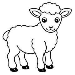 Adorable Baby Sheep Vector Illustration