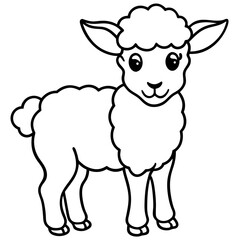 Adorable Baby Sheep Vector Illustration