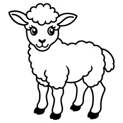Adorable Baby Sheep Vector Illustration