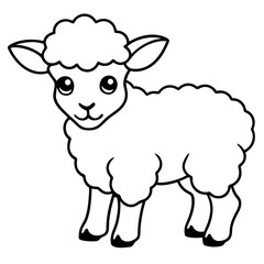 Adorable Baby Sheep Vector Illustration