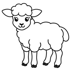Adorable Baby Sheep Vector Illustration