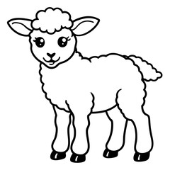 Adorable Baby Sheep Vector Illustration