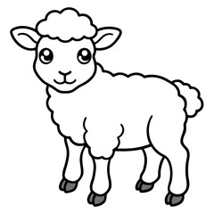 Adorable Baby Sheep Vector Illustration