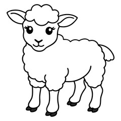 Adorable Baby Sheep Vector Illustration