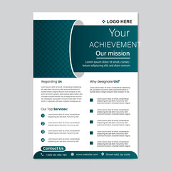 Modern and Creative professional Flyer design template color green and white
