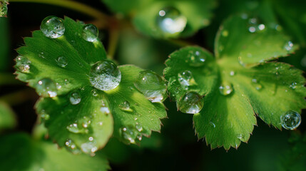A leaf with water droplets on it