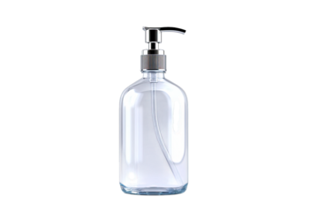 Hand sanitizer bottle pump, isolated on white background