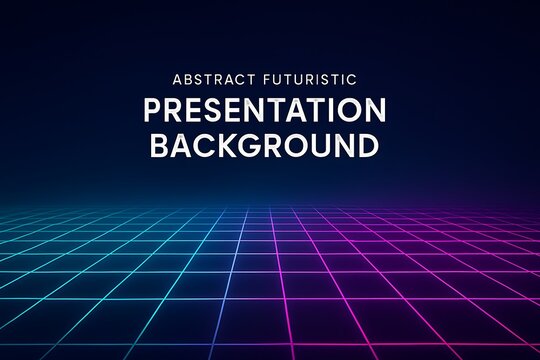 Futuristic Grid Presentation Background Abstract Neon Design