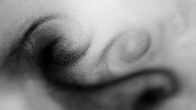 Abstract swirling black and white pattern with smooth gradient transitions