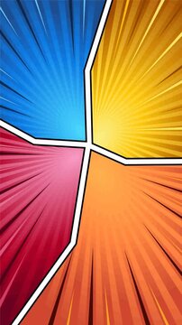 Action comic book background animation with speed lines