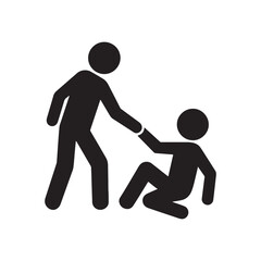 Person Helping Another Up Icon – Support, Aid & Compassion