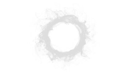 PNG of soft cartoon white smoke creating circular swirl effect, isolated playful vapor on transparent background, ideal for comic graphics, animation, abstract art, and decorative digital designs.