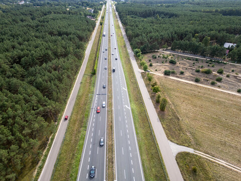 Express road S8 in Wyszkow County, Masovia region of Poland