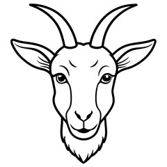 Goat Head Outline Vector