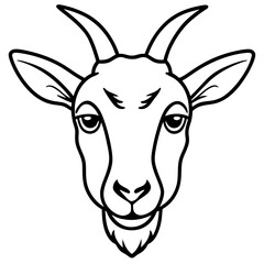 Naklejka premium Goat Head Outline Vector