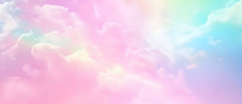 Pastel Rainbow Cloudscape Dreamy Sky Background