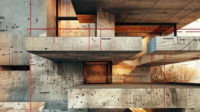 selective focus artistic representation of architectural forms and layouts