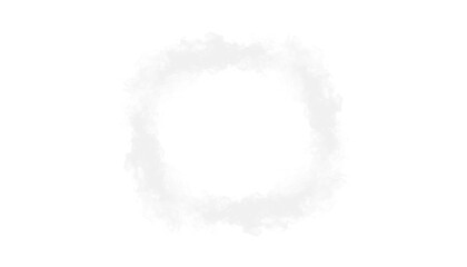 PNG of white smoke forming soft, playful circular puff, isolated airy vapor on transparent background, perfect for whimsical designs, abstract art, decorative overlays, and dreamy digital visuals.