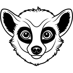Lemur Head Vector Illustration