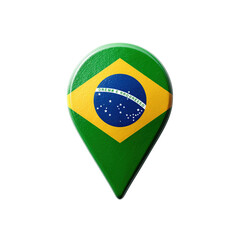 Brazil Map Pin Location Icon with South America.