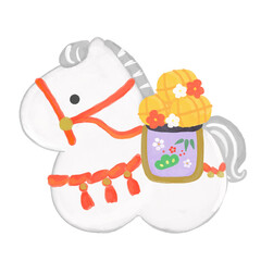 Hand-painted auspicious horse ornament (no construction paper)