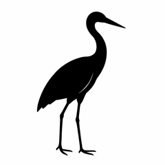 Heron Wading Bird Silhouette Vector