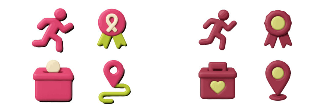 Vector icons depicting health and fitness activities