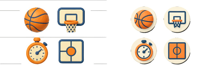 Obraz premium Vector illustration of basketball elements for sports design projects