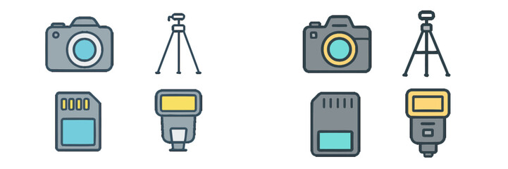 Camera and photography equipment vector illustration for creatives