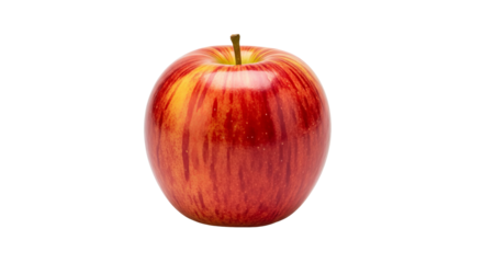 Red apple sits against a isolated background, its surface reflecting light. - high quality Red apple sits against a isolated background, its surface r