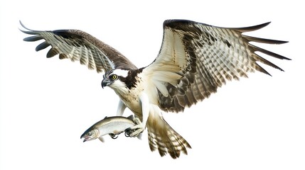 Fototapeta premium Osprey in flight with fish