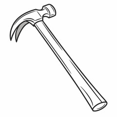 Illustration of a classic claw hammer, a versatile tool for driving nails and various construction and repair tasks